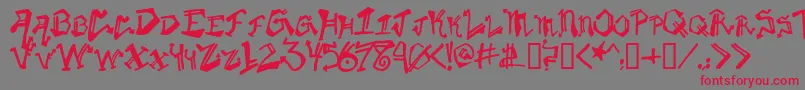 Krylongothic Font – Red Fonts on Gray Background