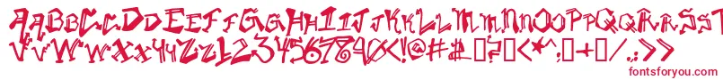 Krylongothic-fontti – punaiset fontit valkoisella taustalla