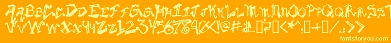 Krylongothic-Schriftart – Gelbe Schriften auf orangefarbenem Hintergrund