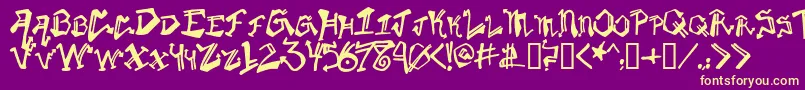 Krylongothic Font – Yellow Fonts on Purple Background