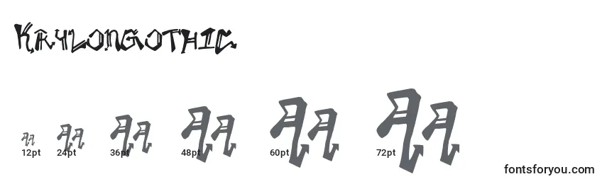 Krylongothic Font Sizes