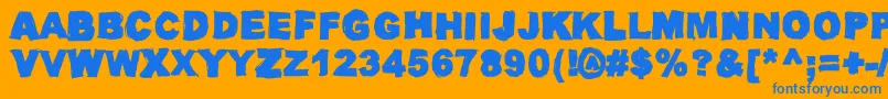 OilMakesYouRunFaster Font – Blue Fonts on Orange Background