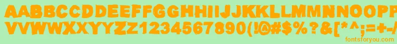 OilMakesYouRunFaster Font – Orange Fonts on Green Background