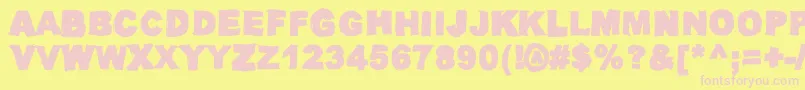 OilMakesYouRunFaster Font – Pink Fonts on Yellow Background