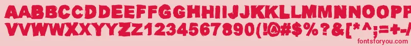 OilMakesYouRunFaster Font – Red Fonts on Pink Background