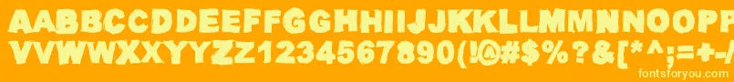 OilMakesYouRunFaster Font – Yellow Fonts on Orange Background