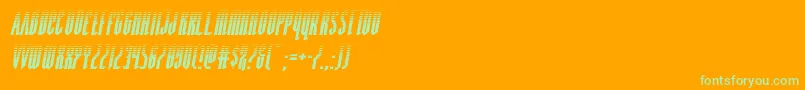 Devilsummonerhalfital Font – Green Fonts on Orange Background