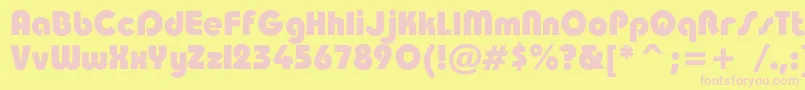 Taurusheavyc Font – Pink Fonts on Yellow Background