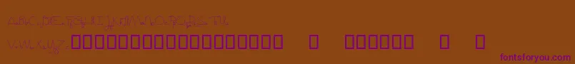 Fonte Realistik – fontes roxas em um fundo marrom