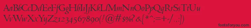 JensonClassicoItalic Font – Black Fonts on Red Background