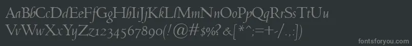 フォントJensonClassicoItalic – 黒い背景に灰色の文字