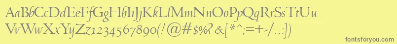 JensonClassicoItalic Font – Gray Fonts on Yellow Background