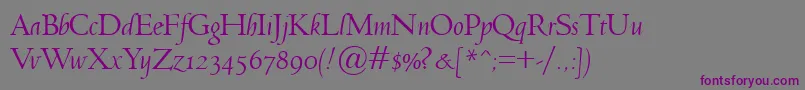 JensonClassicoItalic Font – Purple Fonts on Gray Background