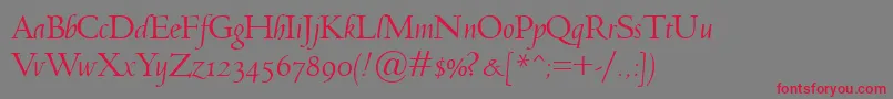 JensonClassicoItalic Font – Red Fonts on Gray Background