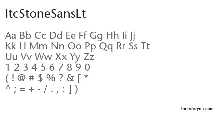 A fonte ItcStoneSansLt – alfabeto, números, caracteres especiais