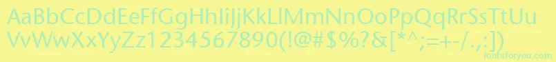 ItcStoneSansLt Font – Green Fonts on Yellow Background