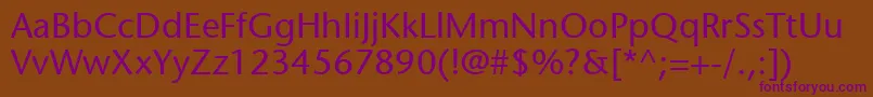 ItcStoneSansLt Font – Purple Fonts on Brown Background