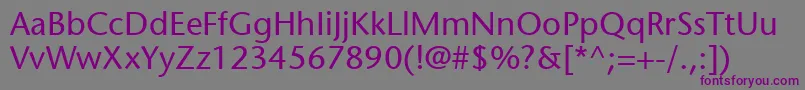 ItcStoneSansLt Font – Purple Fonts on Gray Background