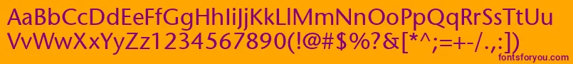 ItcStoneSansLt Font – Purple Fonts on Orange Background