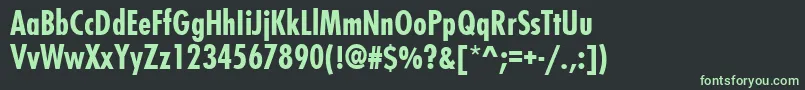 FuturistcondensedBold-fontti – vihreät fontit mustalla taustalla