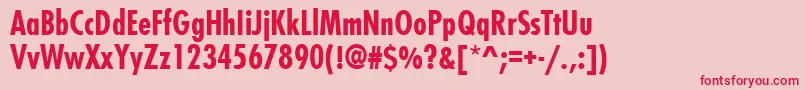 FuturistcondensedBold Font – Red Fonts on Pink Background