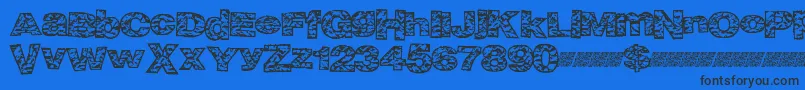Bigcrump Font – Black Fonts on Blue Background