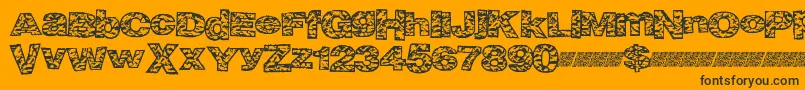 Bigcrump Font – Black Fonts on Orange Background