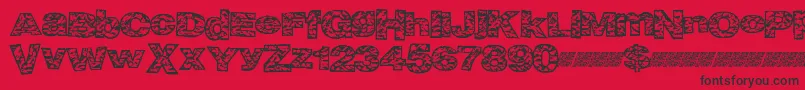 Bigcrump Font – Black Fonts on Red Background
