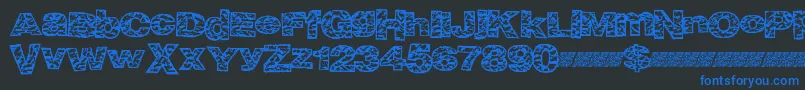 Bigcrump Font – Blue Fonts on Black Background