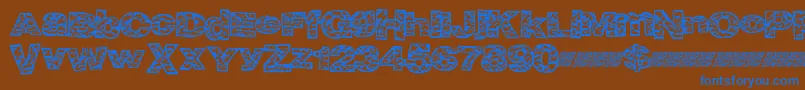 Bigcrump Font – Blue Fonts on Brown Background