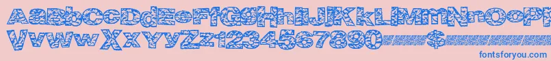 Bigcrump Font – Blue Fonts on Pink Background