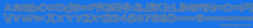 Bigcrump Font – Gray Fonts on Blue Background