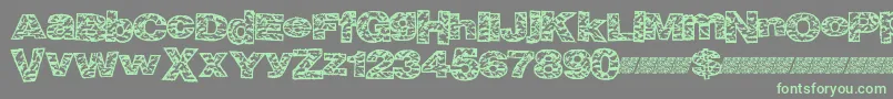 Bigcrump Font – Green Fonts on Gray Background