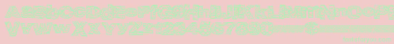 Bigcrump Font – Green Fonts on Pink Background