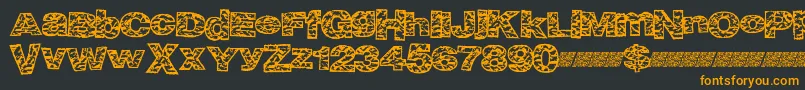 Bigcrump-fontti – oranssit fontit mustalla taustalla