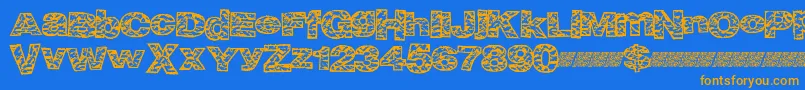 Bigcrump Font – Orange Fonts on Blue Background
