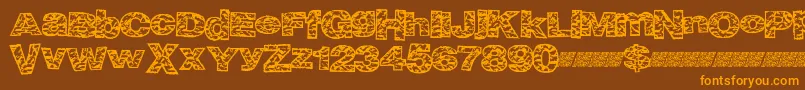 Bigcrump Font – Orange Fonts on Brown Background