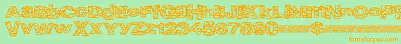 Bigcrump Font – Orange Fonts on Green Background
