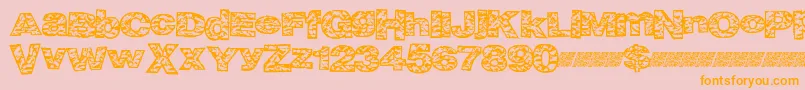 Bigcrump Font – Orange Fonts on Pink Background