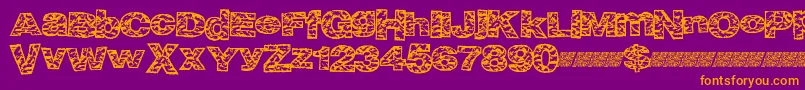 Bigcrump Font – Orange Fonts on Purple Background