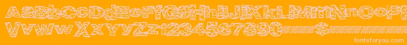 Bigcrump Font – Pink Fonts on Orange Background