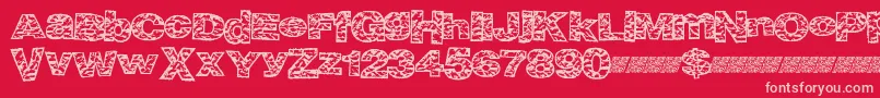 Bigcrump Font – Pink Fonts on Red Background