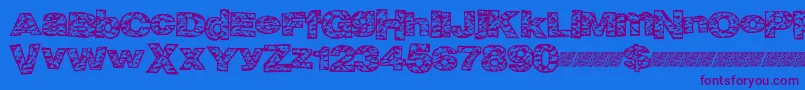 Bigcrump Font – Purple Fonts on Blue Background