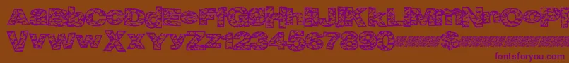 Bigcrump Font – Purple Fonts on Brown Background