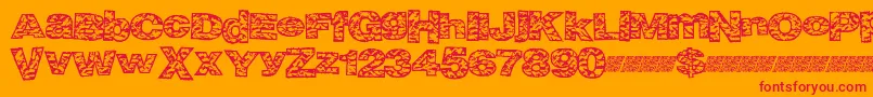 Więcej informacji o czcionce Bigcrump Czcionka Bigcrump – czerwone czcionki na pomarańczowym tle