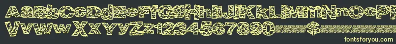 Bigcrump Font – Yellow Fonts on Black Background