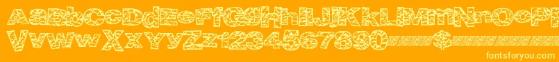 Bigcrump Font – Yellow Fonts on Orange Background