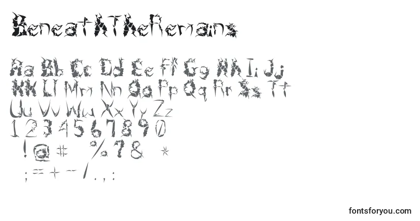 Fuente BeneathTheRemains - alfabeto, números, caracteres especiales