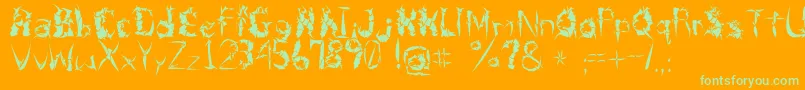 BeneathTheRemains Font – Green Fonts on Orange Background