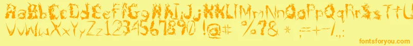BeneathTheRemains Font – Orange Fonts on Yellow Background